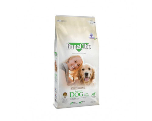 BonaCibo Hypoallergenic Adult Dog Lamb&Rice, с ягнёнком и рисом для собак, 15 кг