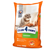 CLUB 4 PAWS Premium «Chicken»  Complete dry pet food for adult cats 14 кг