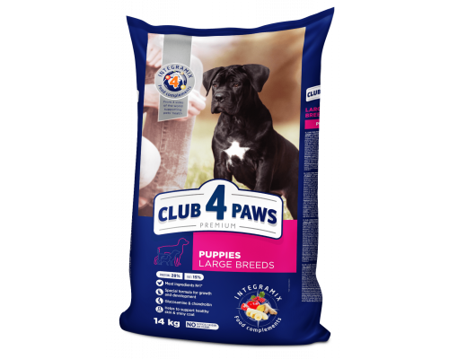 Club 4 Paws  Premium Puppy Large Breed Chicken — Сухой корм с курицей для щенков собак крупных пород
