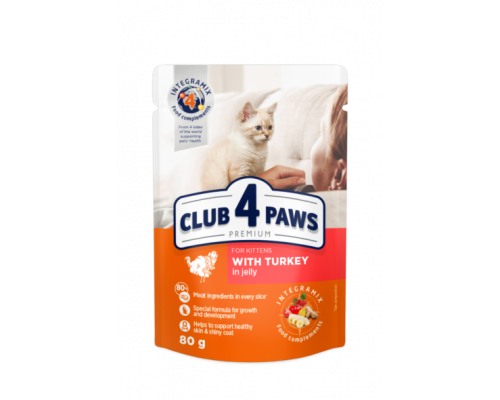 Club 4 Paws  Premium Kitten Turkey in Jelly — Влажный корм с индейкой для котят