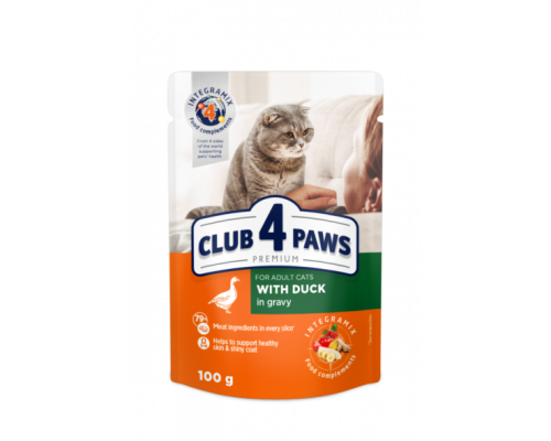 Club 4 Paws корм для взрослых кошек —утка в соусе