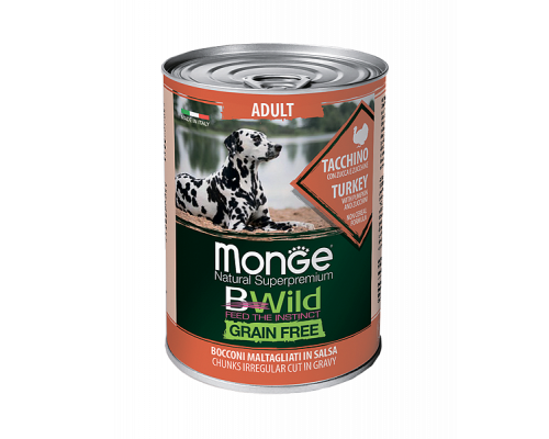 MONGE DOG BWILD ADULT Turkey/Pumpkin/Zucchini 400gr.
