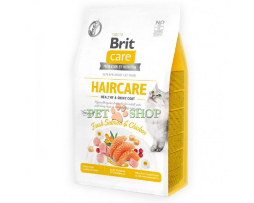 Brit Care Cat Grain-Free Haircare healthy and shiny coat 2 kg