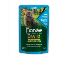 MONGE CAT BWILD POUCH Adult Anchovies/Vegetables 85gr