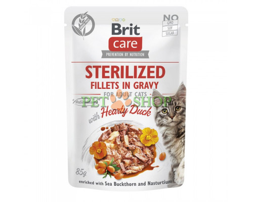 Brit Care Cat Sterilized 85 gr с уткой в соусе