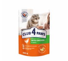 Club 4 Paws корм для взрослых кошек — с курицей в соусе