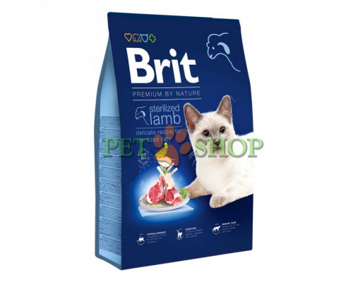 Brit Premium by Nature Cat Sterilized с ягненком 8 кг