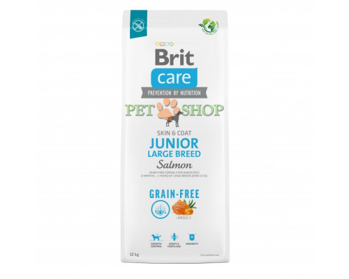 Brit Care Grain-free Junior Large Breed Salmon 1 kg на развес