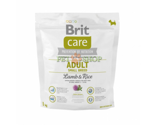 Brit Care Adult Small Breed Lamb, Rice 1 kg