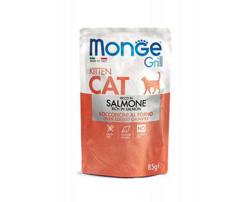 MONGE CAT GRILL POUCH KITTEN SALMONE 85gr.
