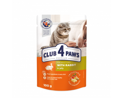 Club 4 Paws корм для взрослых кошек — кролик в желе