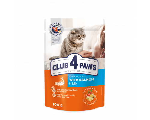 Club 4 Paws корм для взрослых кошек — лосось в желе