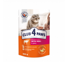 Club 4 Paws корм для взрослых кошек — телятина в соусе